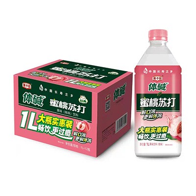 栗子园 体碱蜜桃苏打水1L