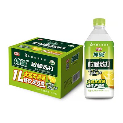栗子园 体碱柠檬苏打水1L
